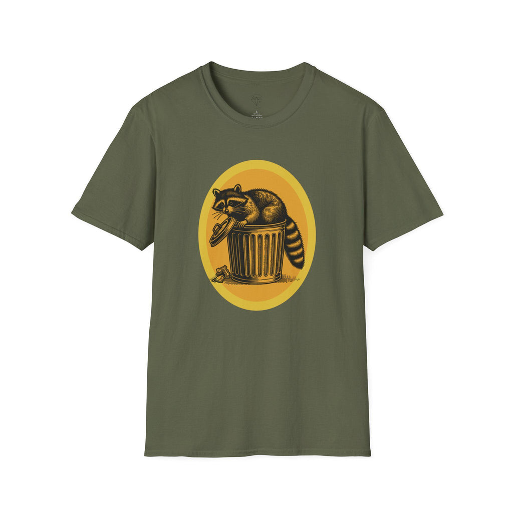 Funny Raccoon T-Shirt, Cute Animal Graphic Tee, Gift for Animal Lovers, Casual Wear, Unisex Softstyle Shirt, Spotlighted Animal Creature