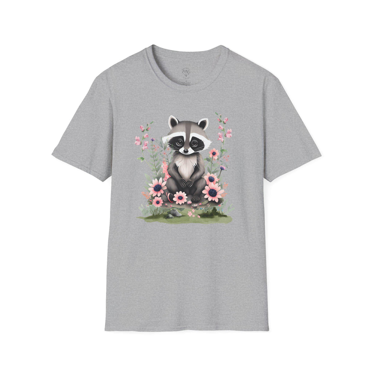 Floral Raccoon T-Shirt: Nature Lover Gift, Ring-Spun Cotton