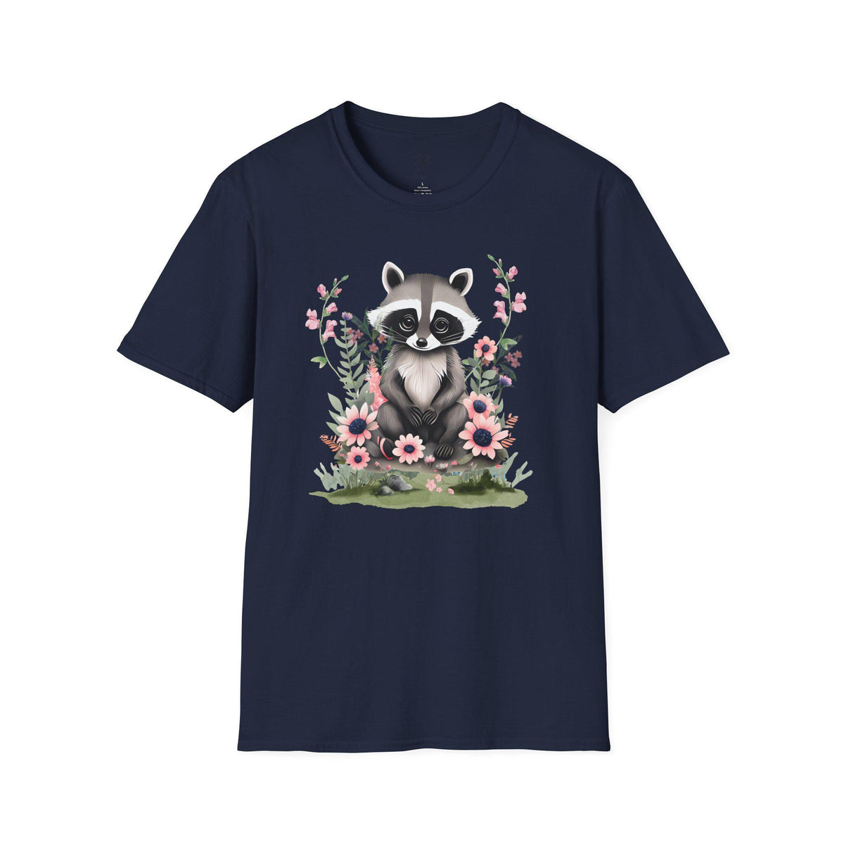 Floral Raccoon T-Shirt: Nature Lover Gift, Ring-Spun Cotton