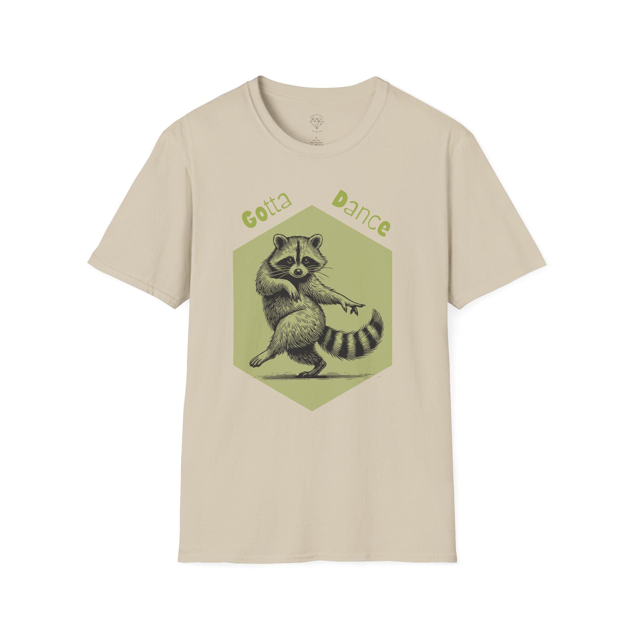 Gotta Dance Raccoon T-Shirt: Funny Graphic Tee, Softstyle Cotton