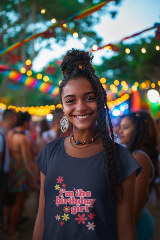 Birthday Girl T-Shirt: Fun Floral Celebration Tee
