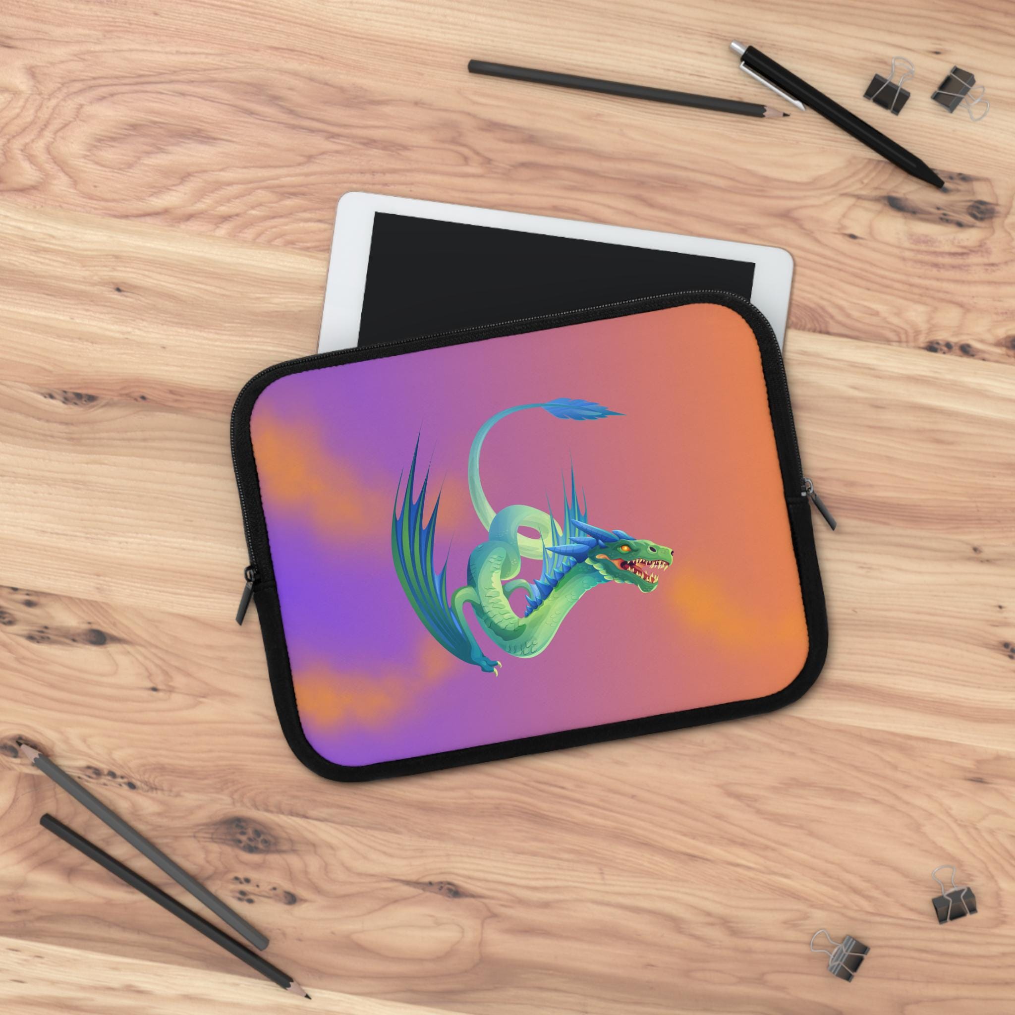 Fantasy Dragon Laptop Sleeve: Colorful Neoprene Computer Protector