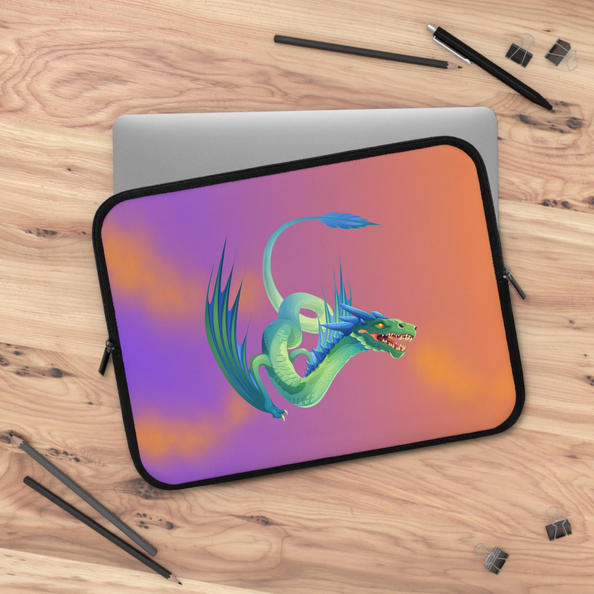 Fantasy Dragon Laptop Sleeve: Colorful Neoprene Computer Protector