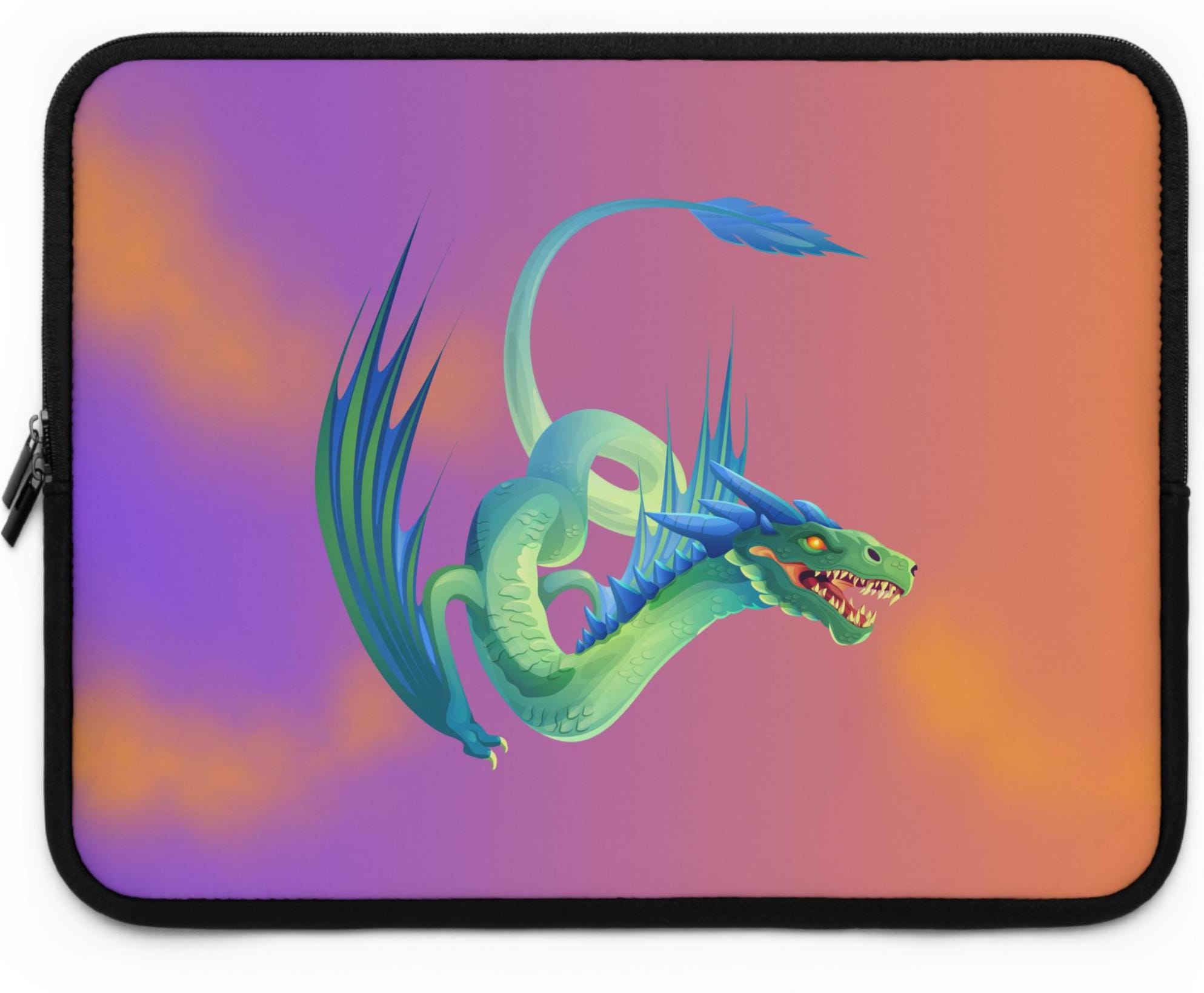 Fantasy Dragon Laptop Sleeve: Colorful Neoprene Computer Protector