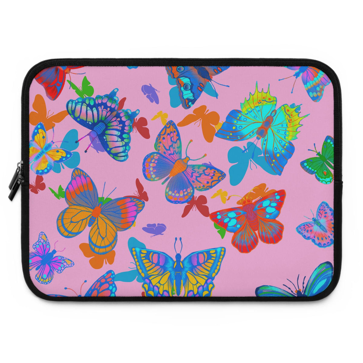 Butterfly Laptop Sleeve: Colorful Floral Neoprene Tech Accessory
