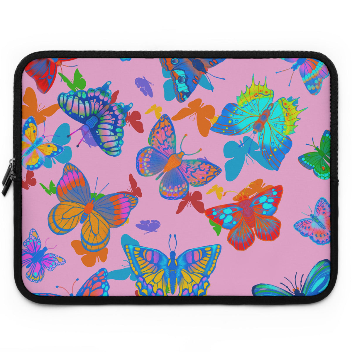 Butterfly Laptop Sleeve: Colorful Floral Neoprene Tech Accessory