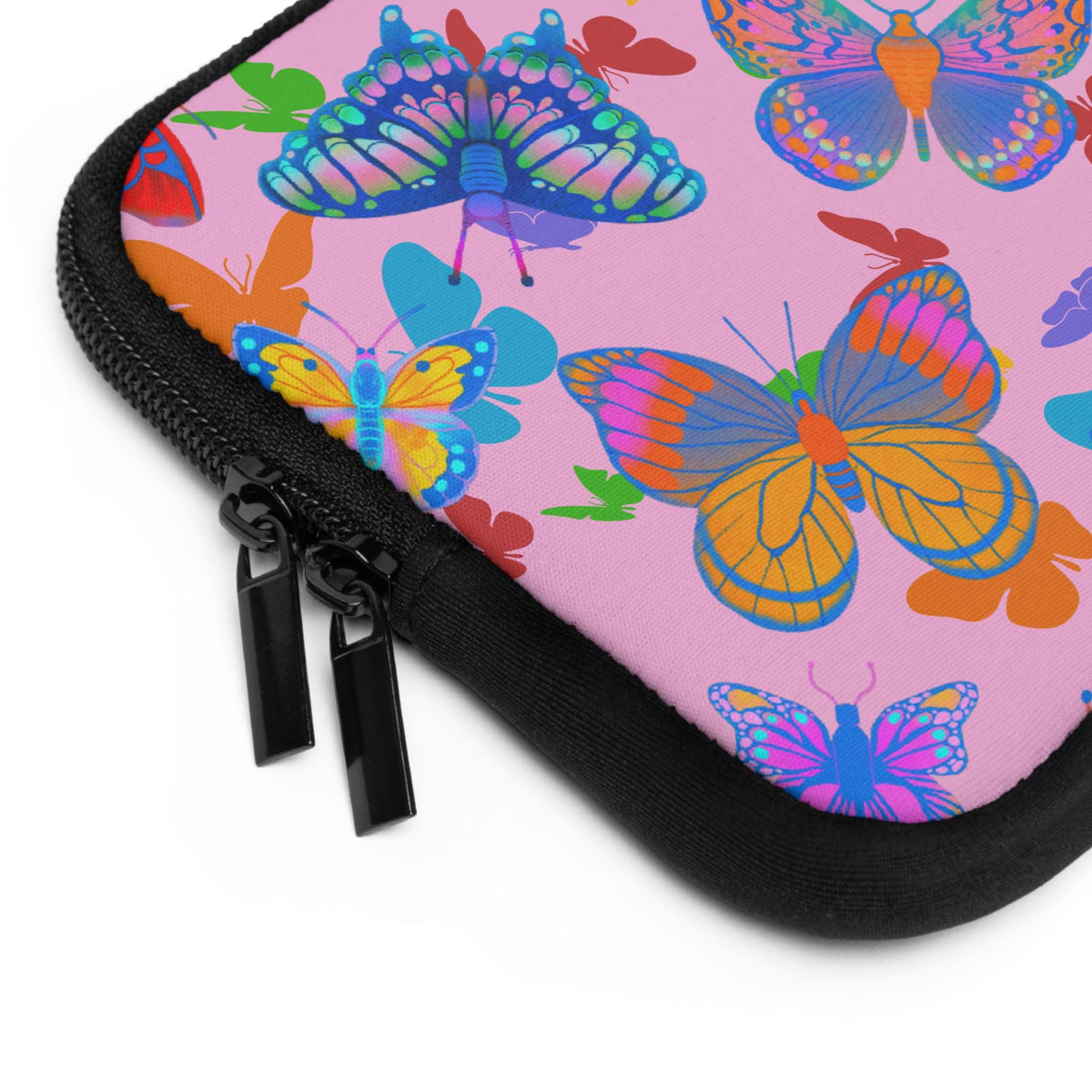 Butterfly Laptop Sleeve: Colorful Floral Neoprene Tech Accessory