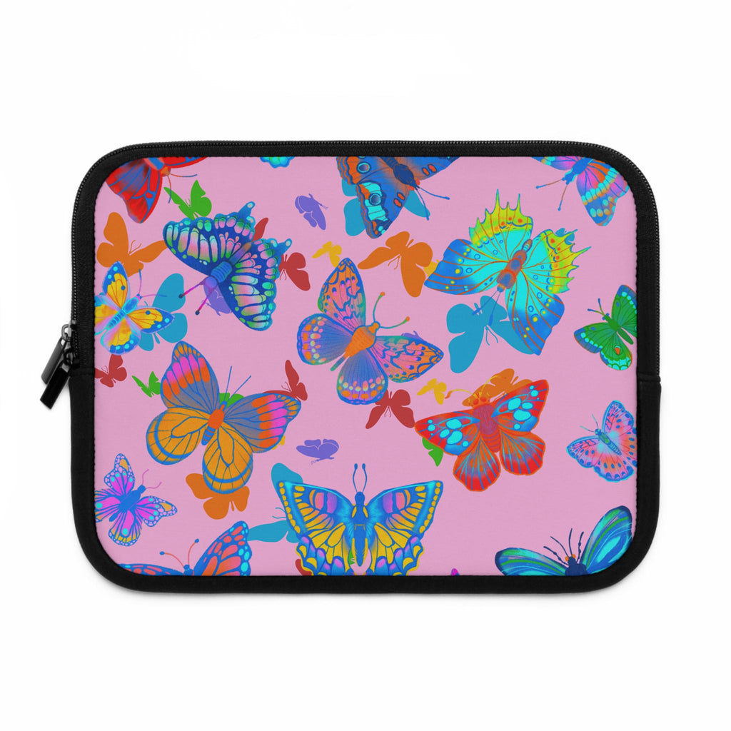 Butterfly Laptop Sleeve: Colorful Floral Neoprene Tech Accessory