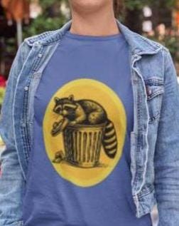 Funny Raccoon T-Shirt, Cute Animal Graphic Tee, Gift for Animal Lovers, Casual Wear, Unisex Softstyle Shirt, Spotlighted Animal Creature