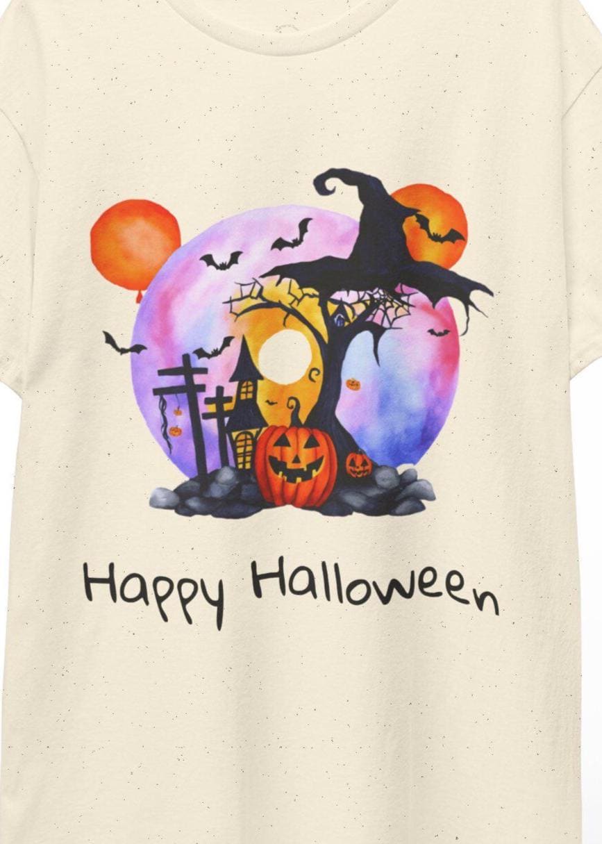 Halloween Graphic Tee: Unisex Cotton Spooky Season Shirt