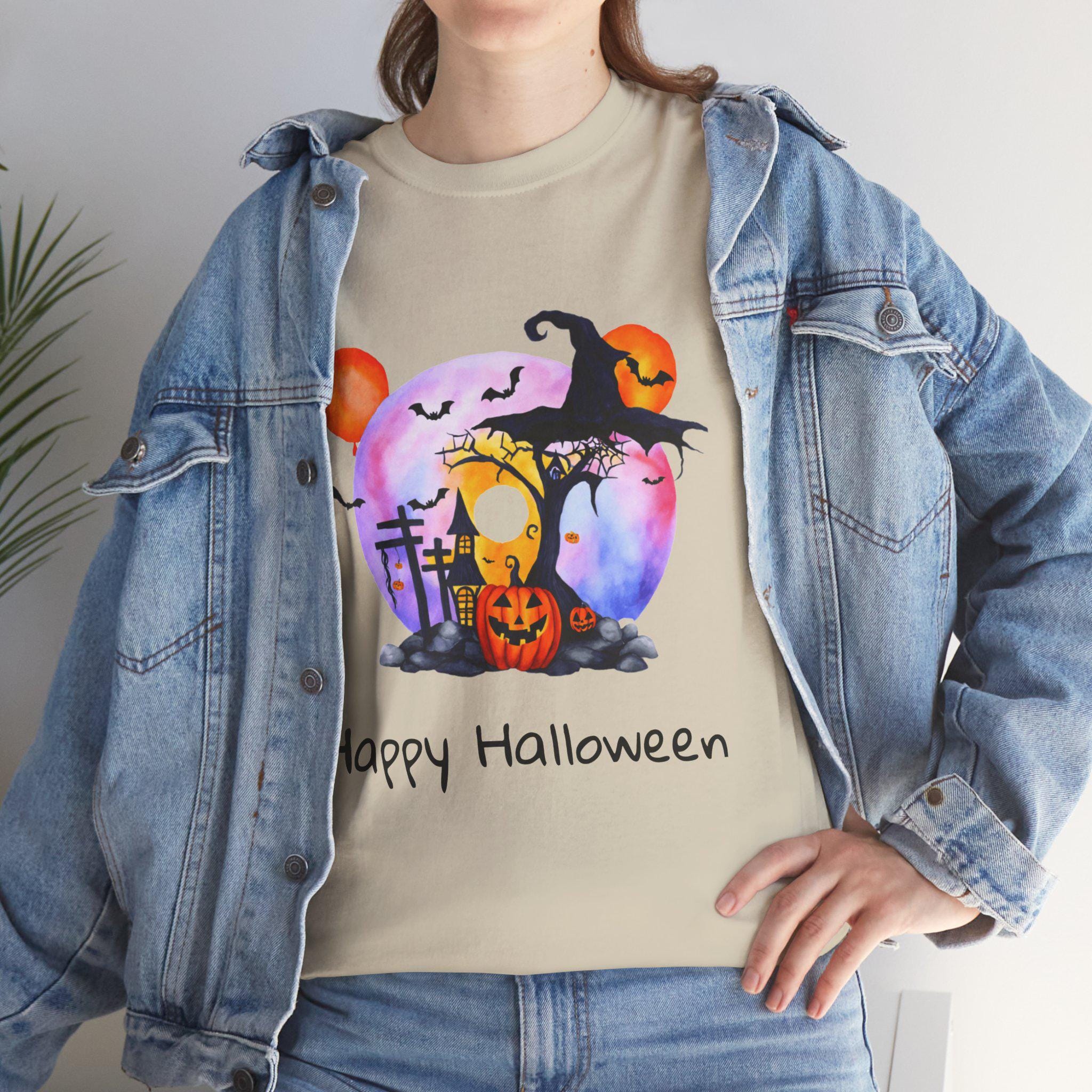 Halloween Graphic Tee: Unisex Cotton Spooky Season Shirt