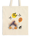 Halloween Ghost Canvas Tote Bag: Spooky Trick or Treat Accessory