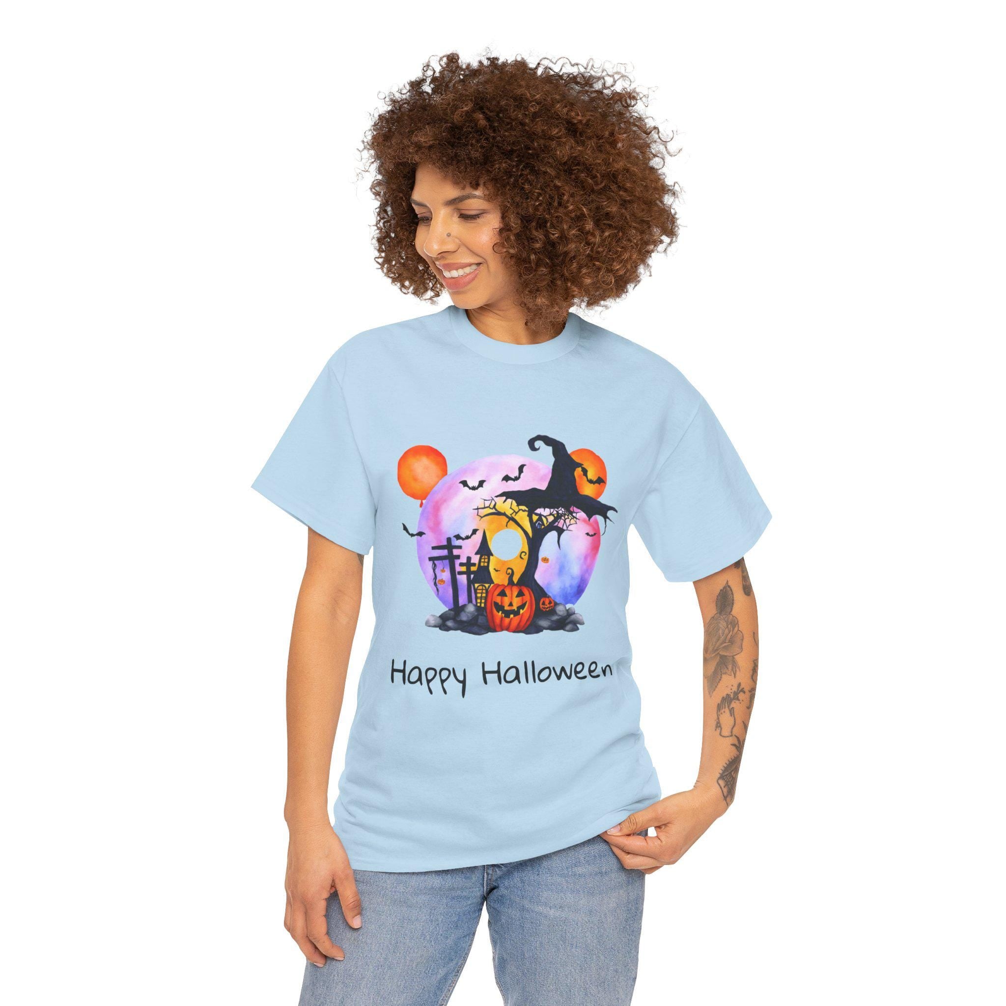Halloween Graphic Tee: Unisex Cotton Spooky Season Shirt