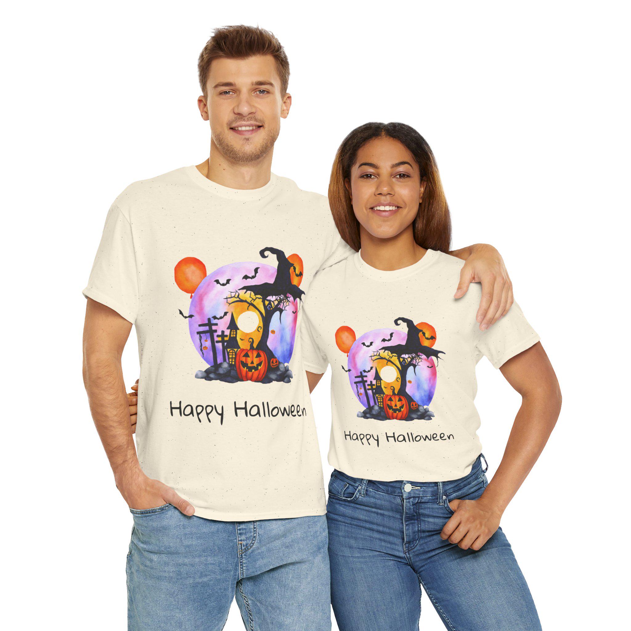 Halloween Graphic Tee: Unisex Cotton Spooky Season Shirt