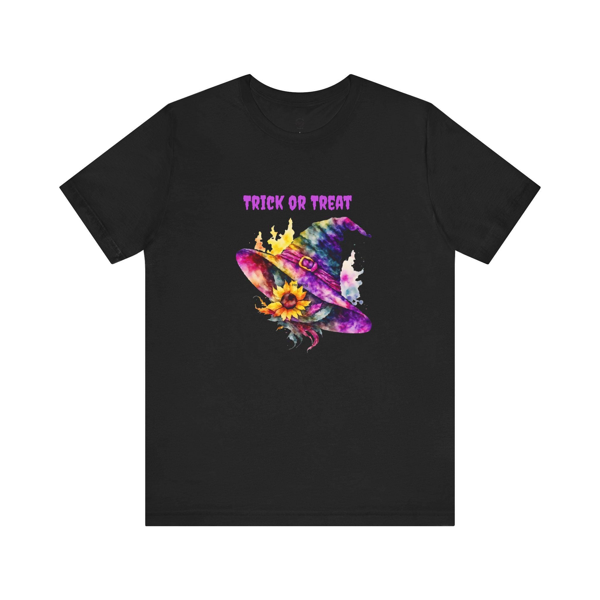 Colorful Halloween Witch Hat T-Shirt: Unisex Jersey Short Sleeve Tee