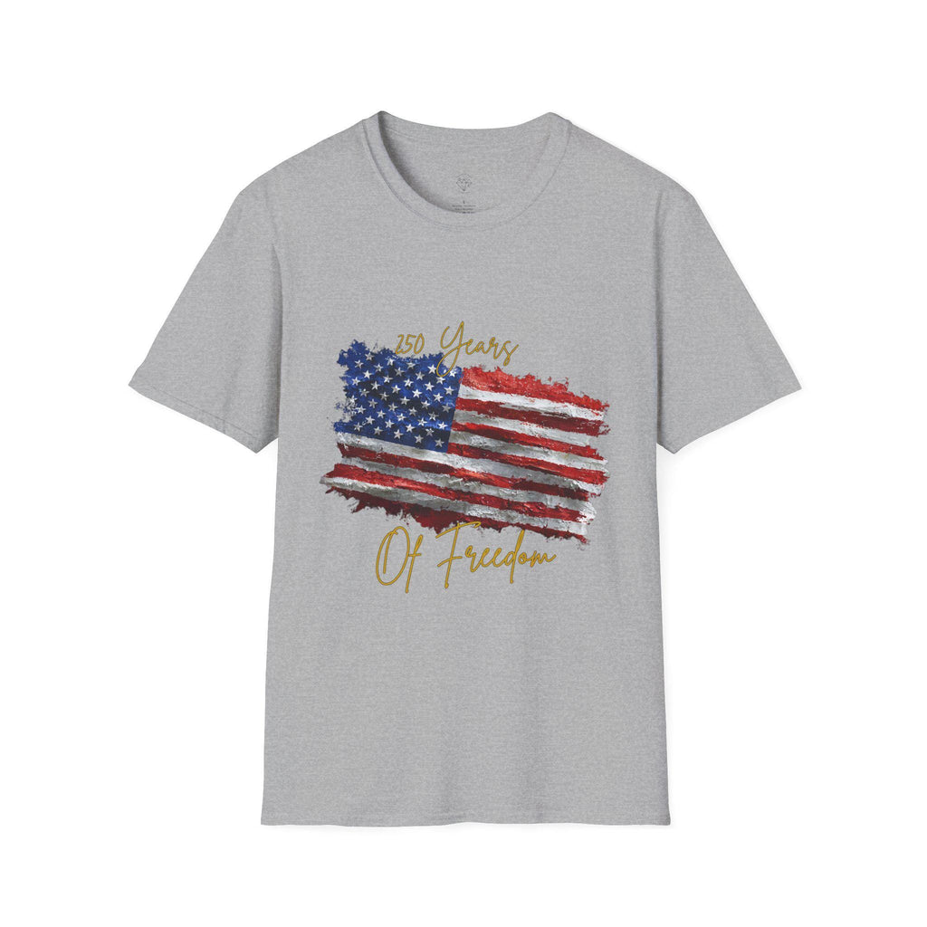 American Flag Watercolor 4th of July T-Shirt | 250 Years of Freedom