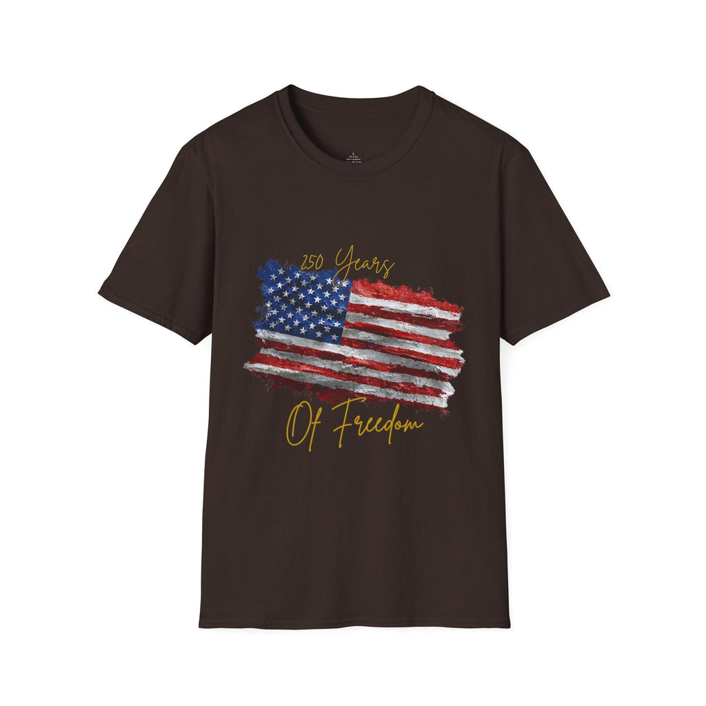 American Flag Watercolor 4th of July T-Shirt | 250 Years of Freedom