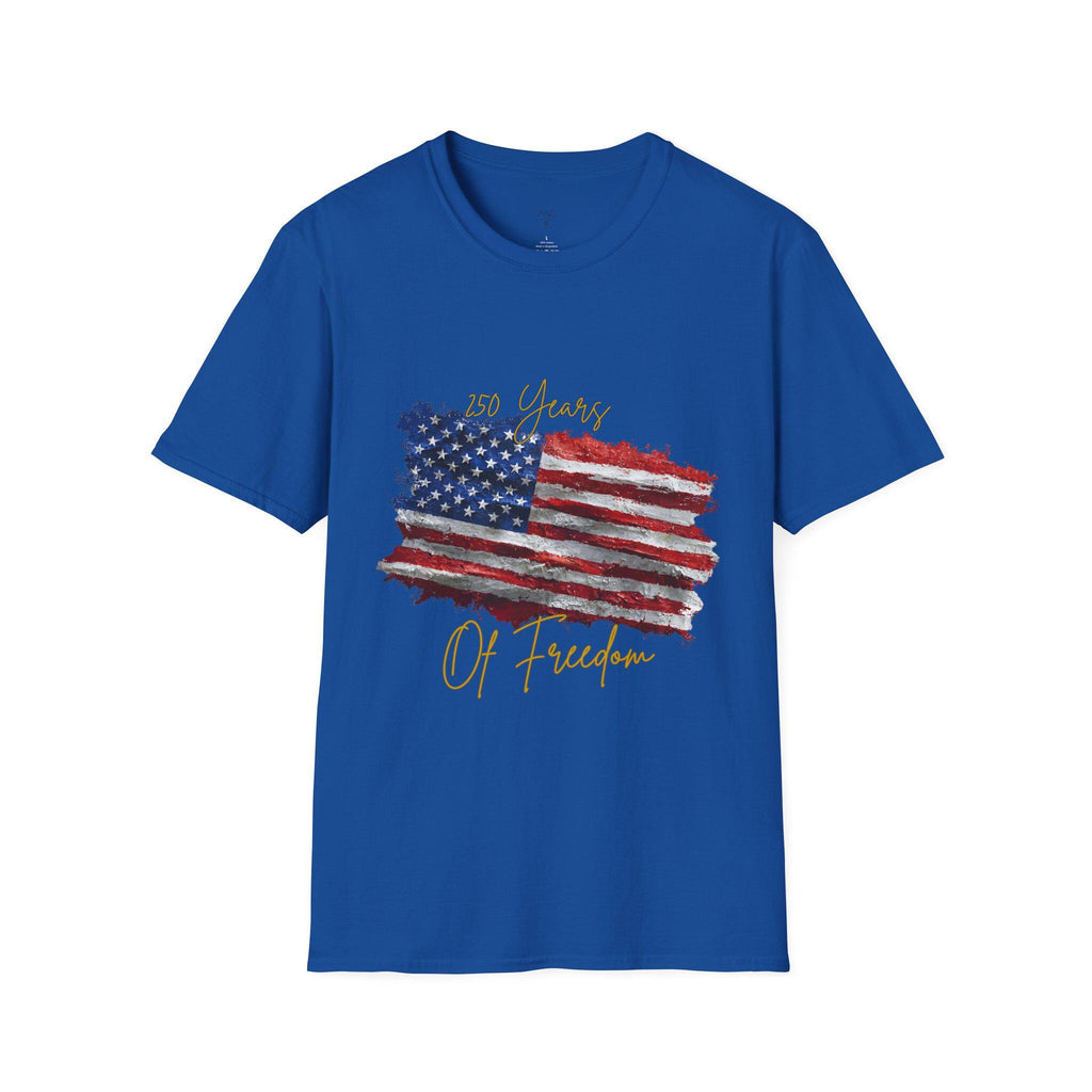 American Flag Watercolor 4th of July T-Shirt | 250 Years of Freedom