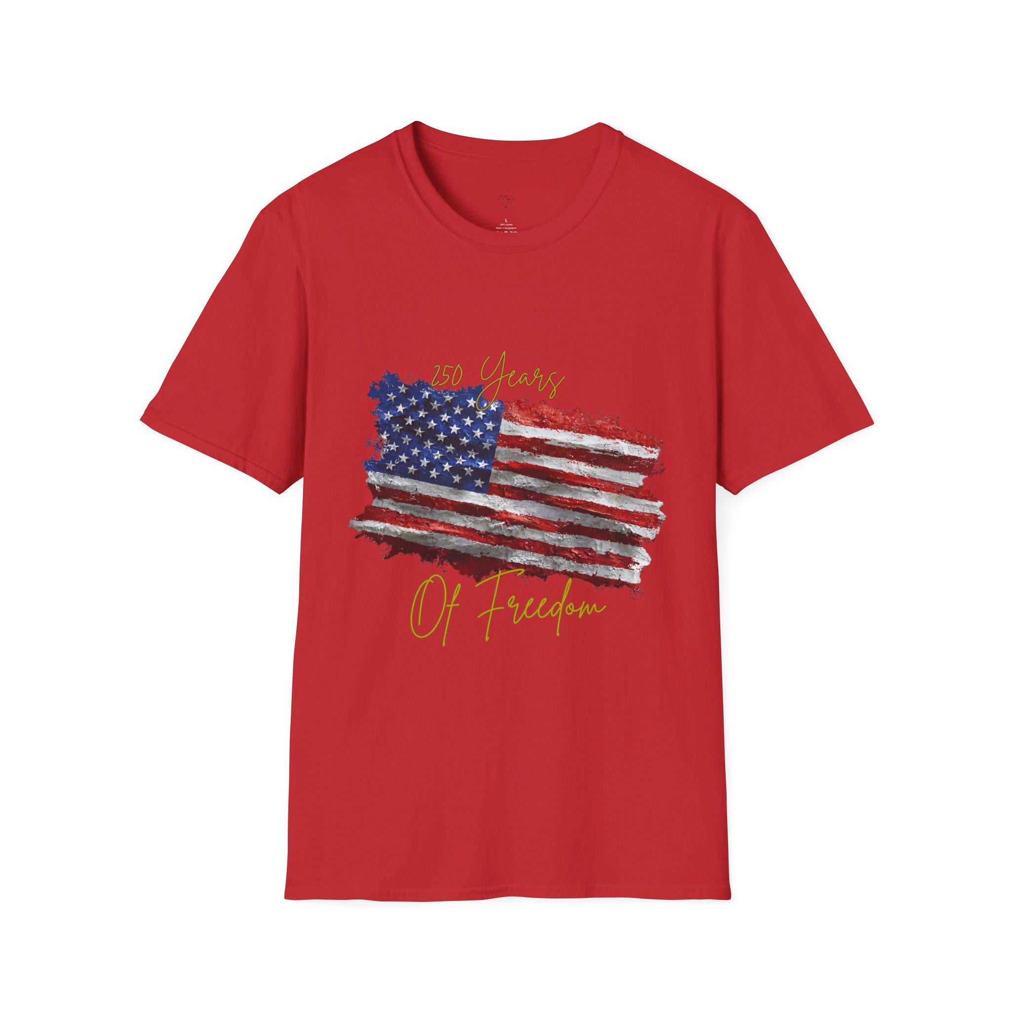 American Flag Watercolor 4th of July T-Shirt | 250 Years of Freedom