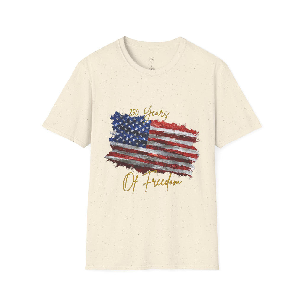 American Flag Watercolor 4th of July T-Shirt | 250 Years of Freedom