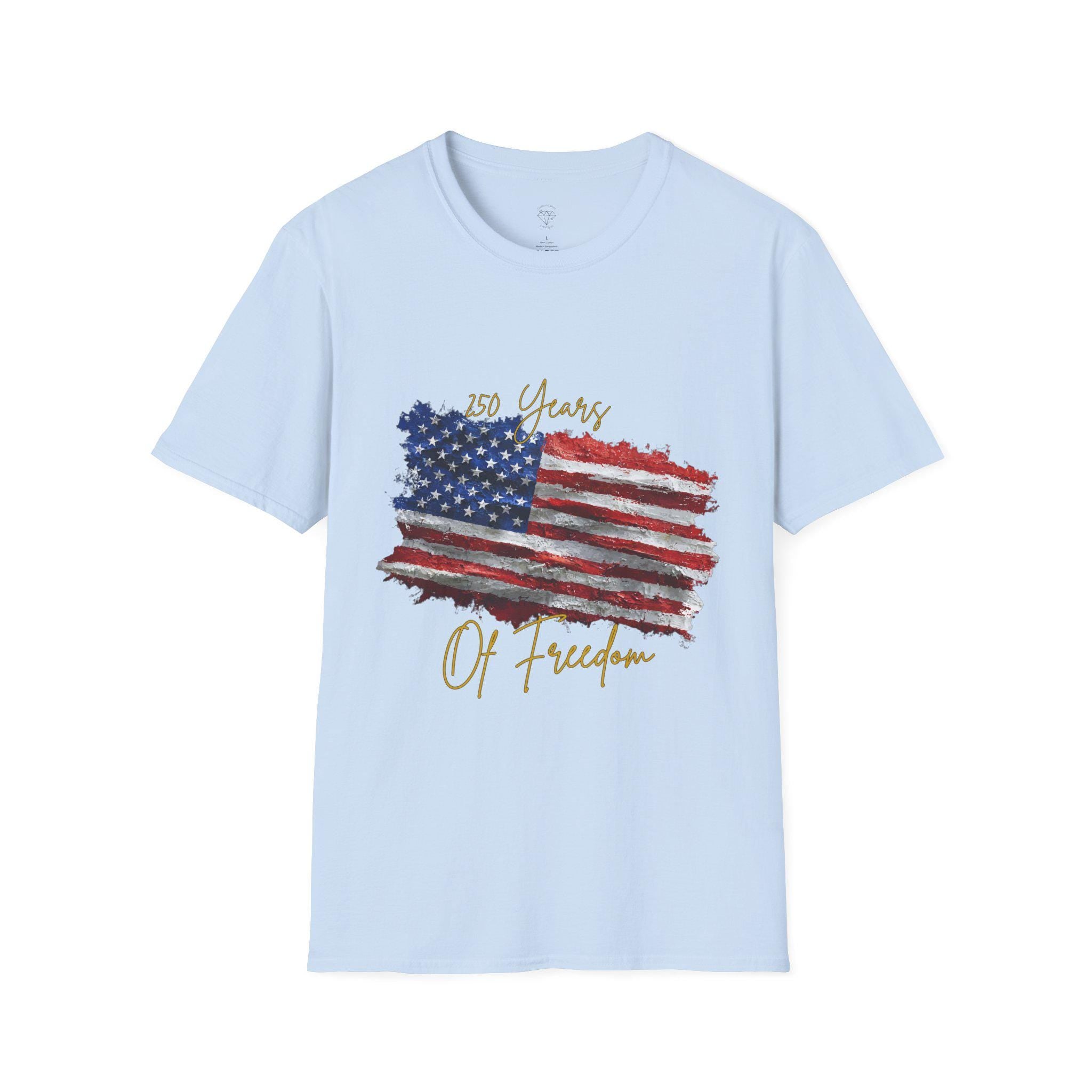 American Flag Watercolor 4th of July T-Shirt | 250 Years of Freedom