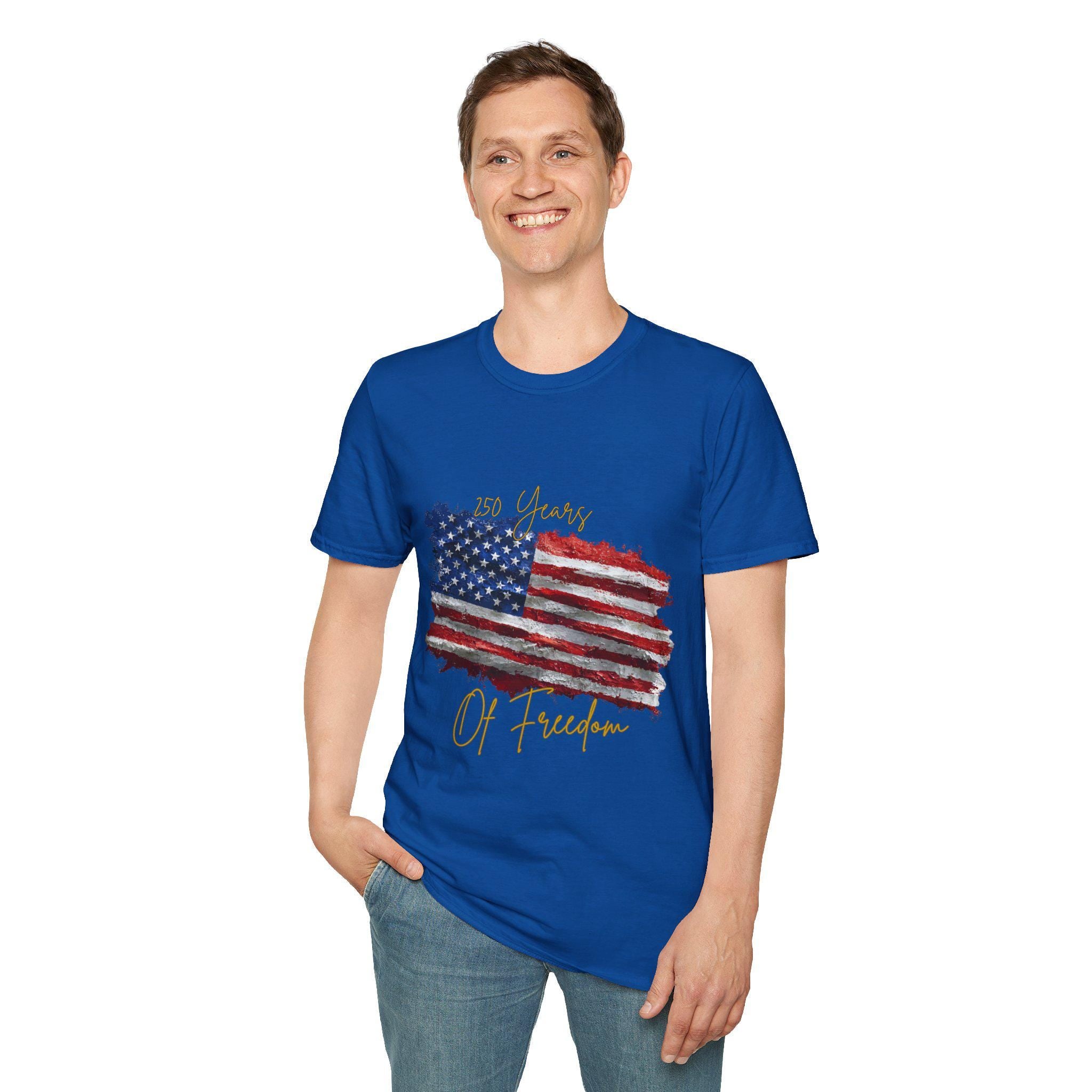 American Flag Watercolor 4th of July T-Shirt | 250 Years of Freedom