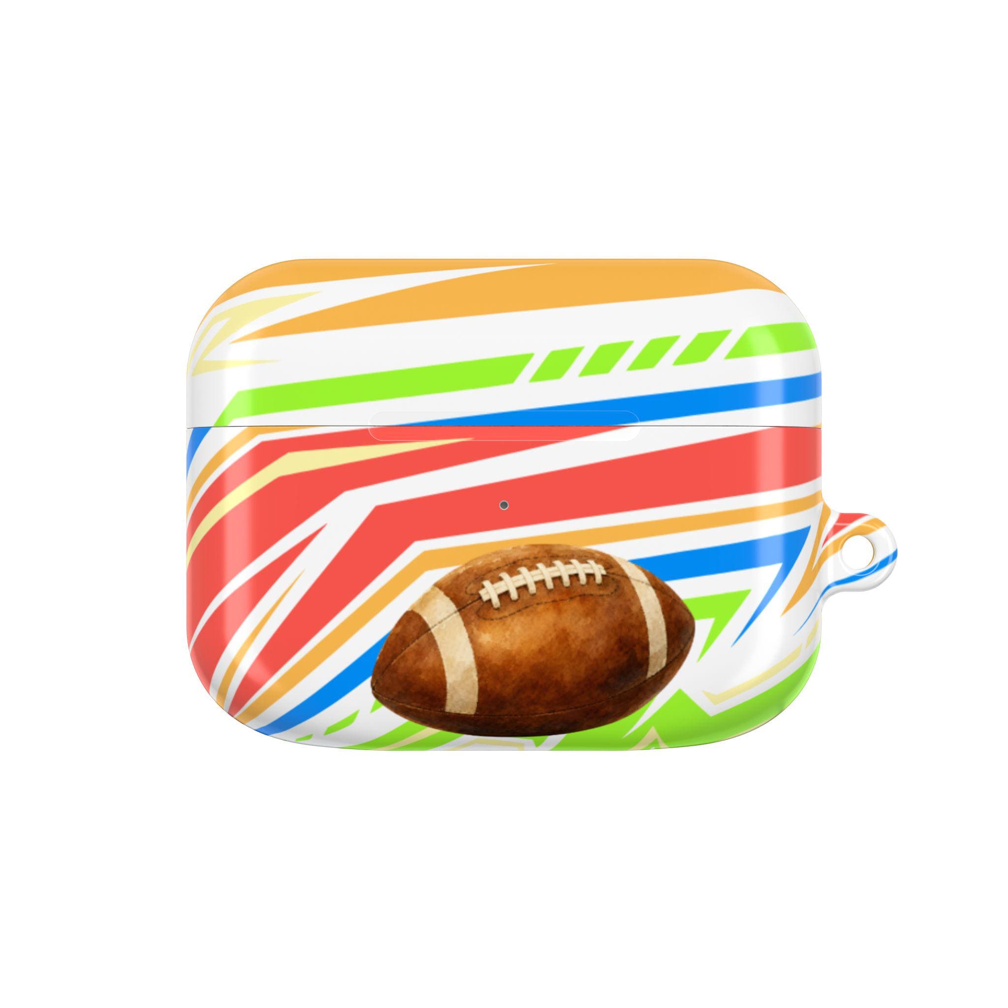 Football AirPod Case | Colorful Stripes, Sports Theme