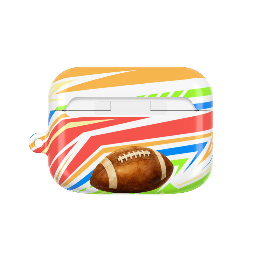 Football AirPod Case | Colorful Stripes, Sports Theme