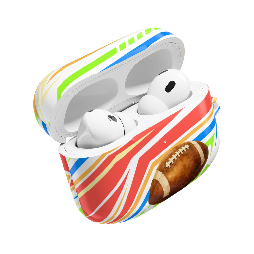 Football AirPod Case | Colorful Stripes, Sports Theme