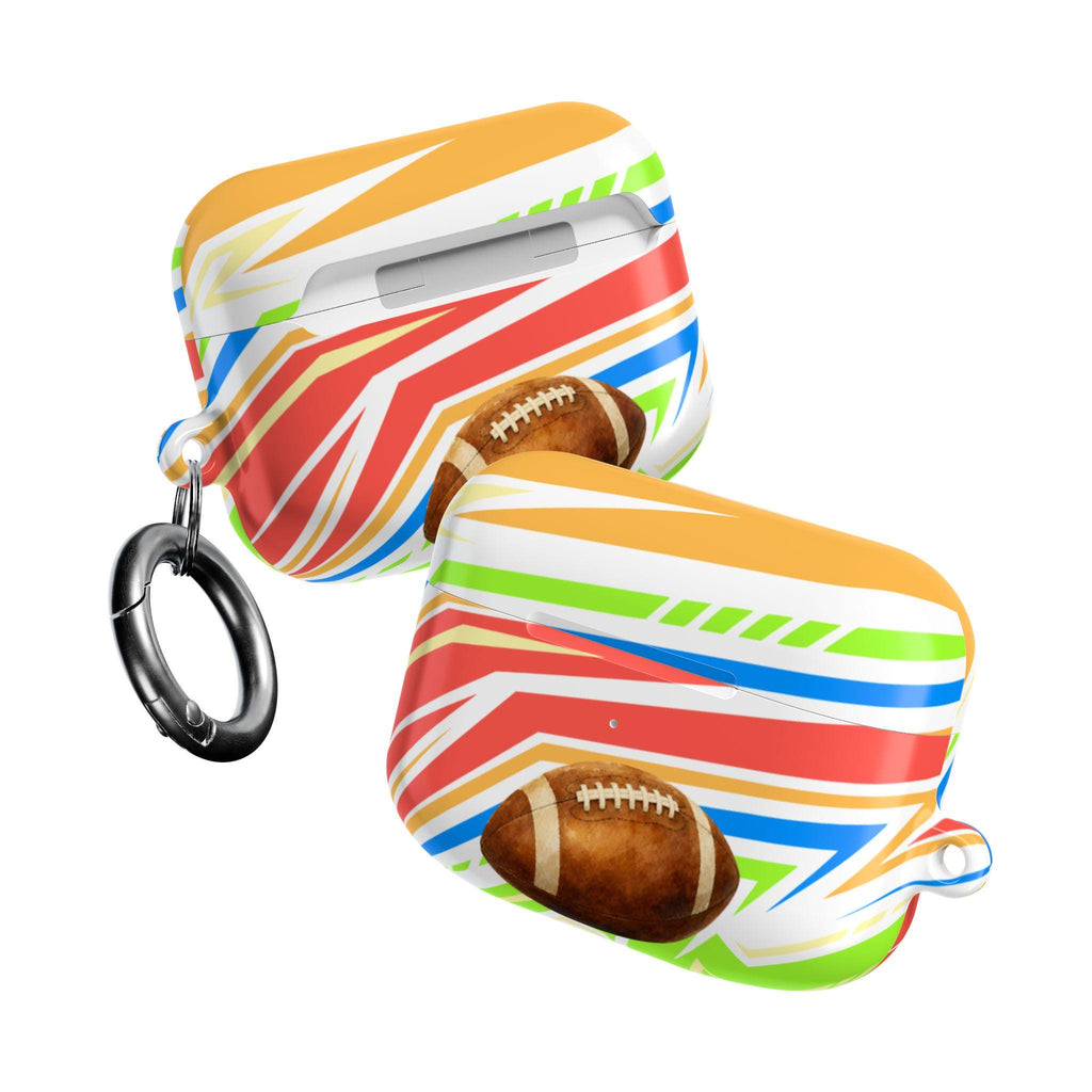 Football AirPod Case | Colorful Stripes, Sports Theme