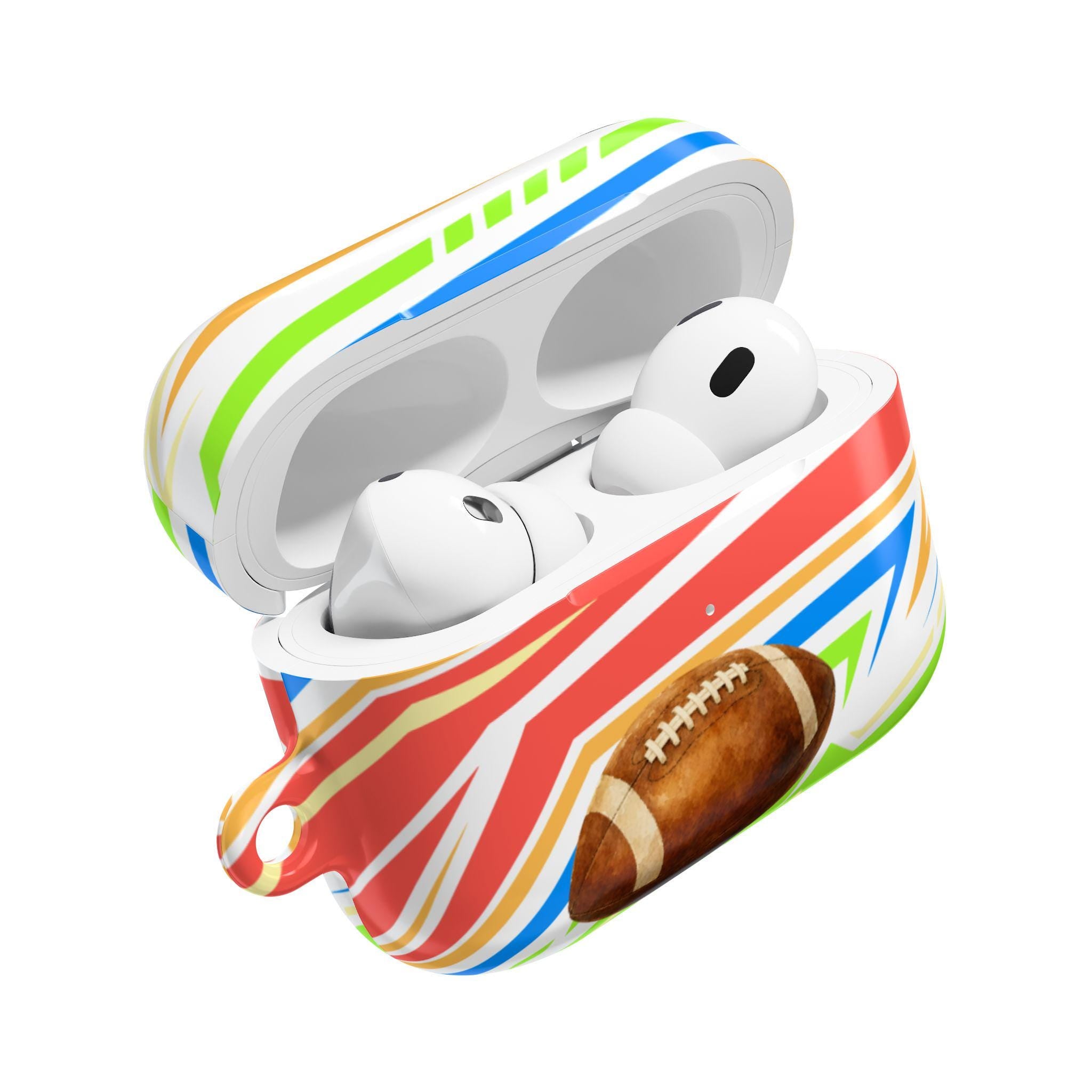 Football AirPod Case | Colorful Stripes, Sports Theme