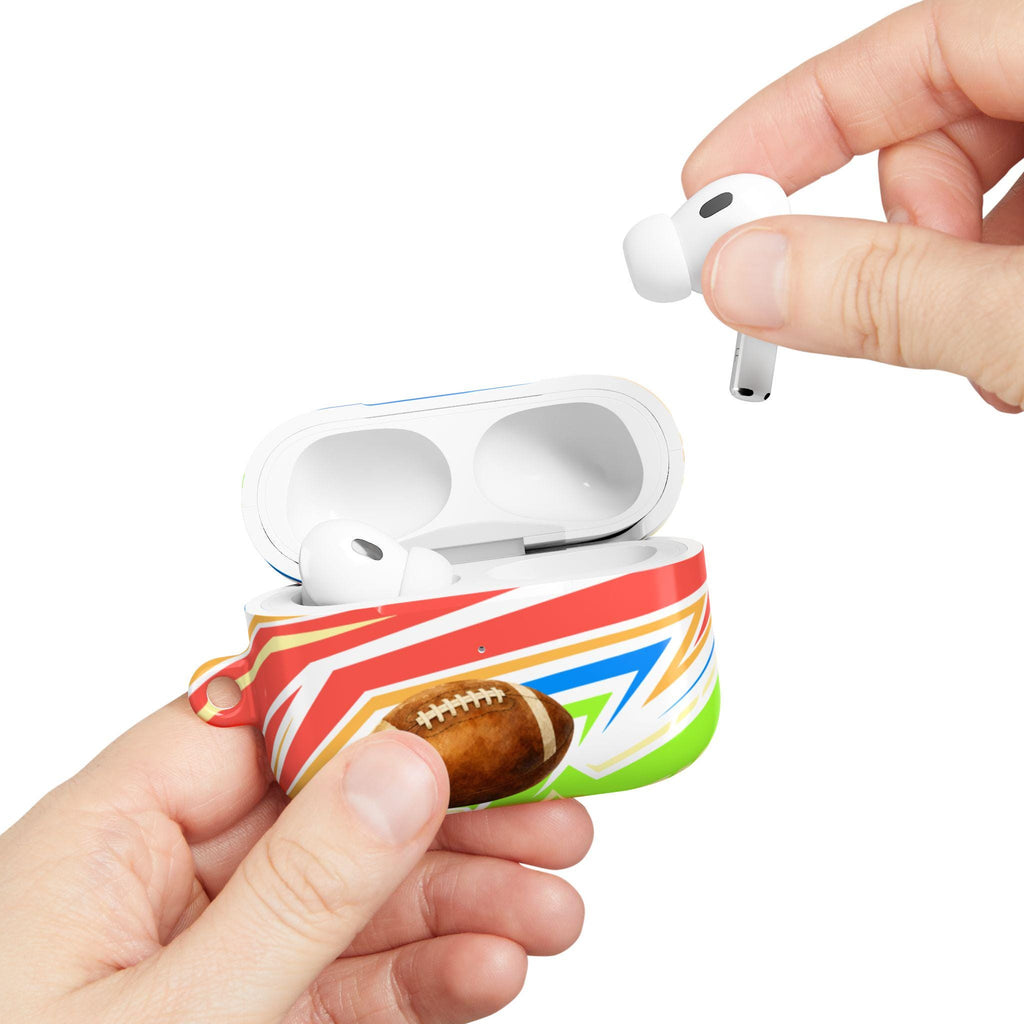 Football AirPod Case | Colorful Stripes, Sports Theme