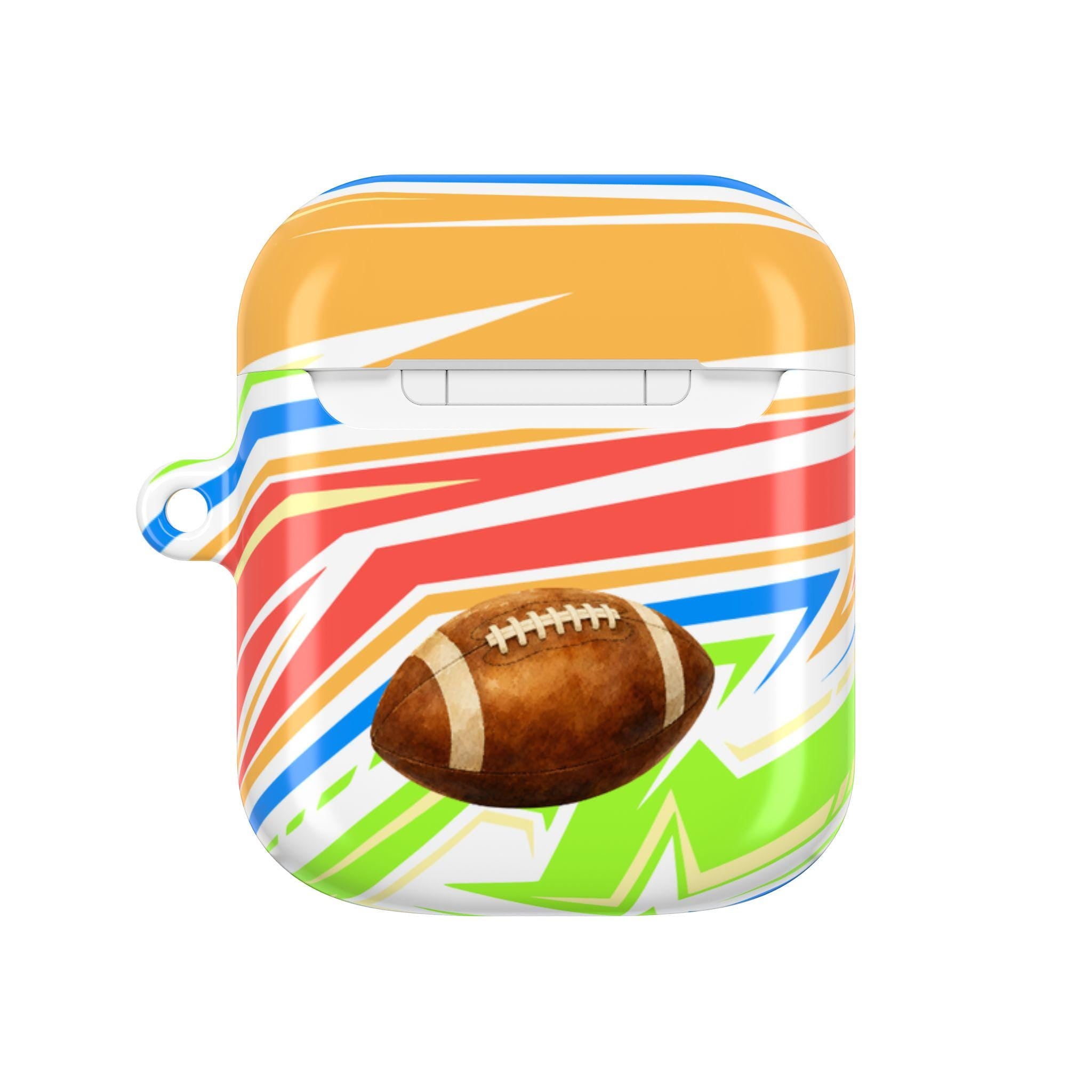 Football AirPod Case | Colorful Stripes, Sports Theme