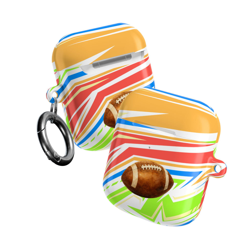 Football AirPod Case | Colorful Stripes, Sports Theme
