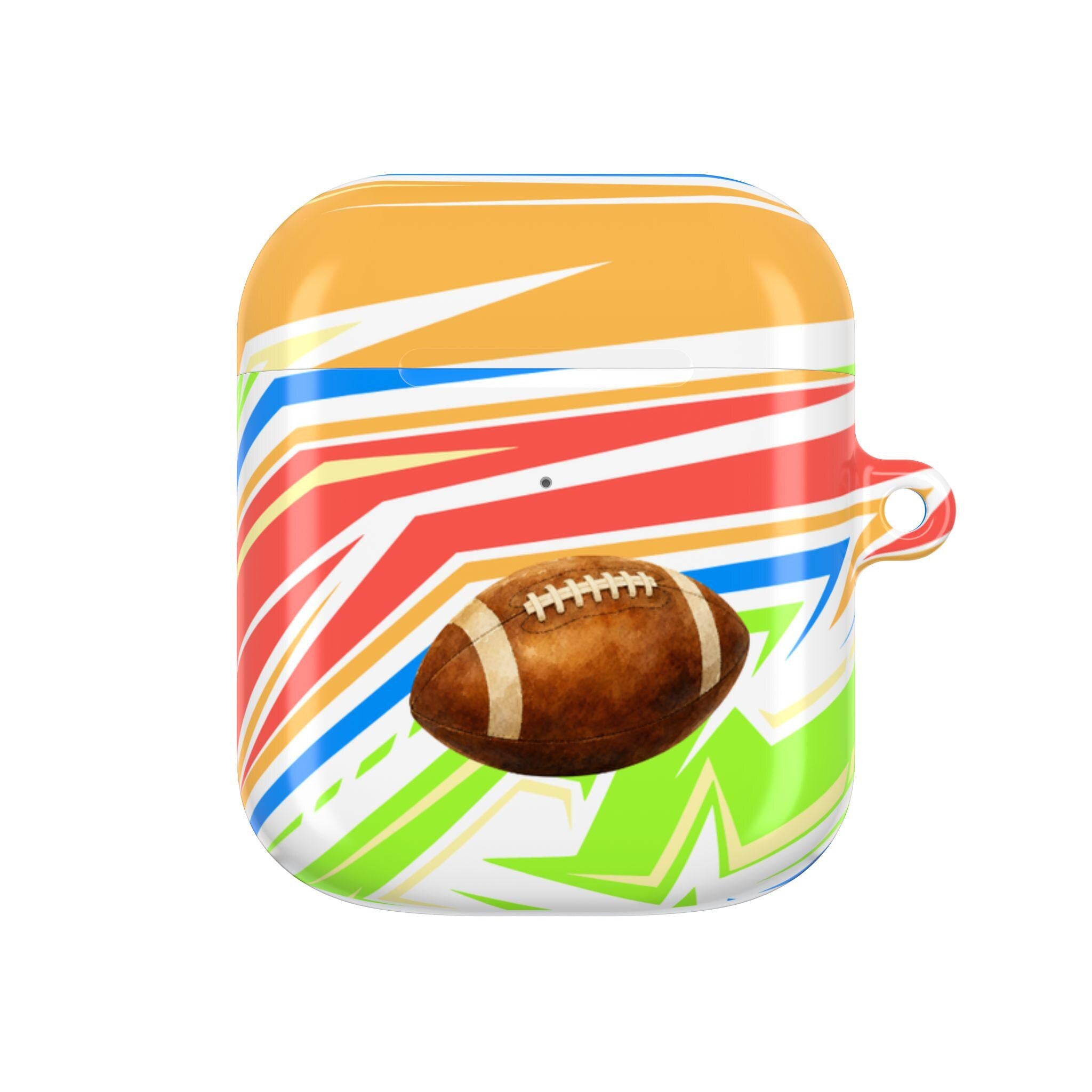 Football AirPod Case | Colorful Stripes, Sports Theme