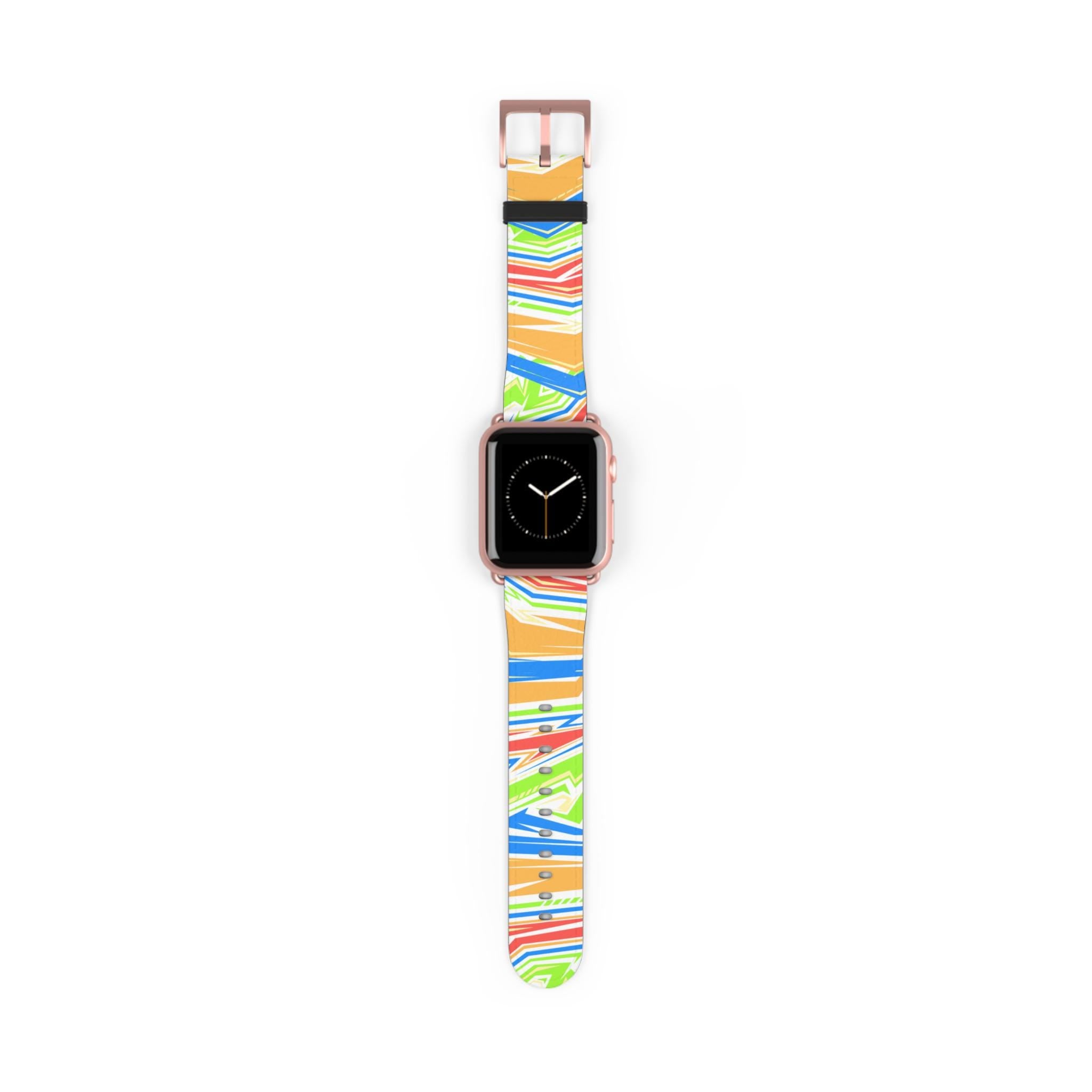 Colorful Stripe Watch Band | Abstract Neon Pattern