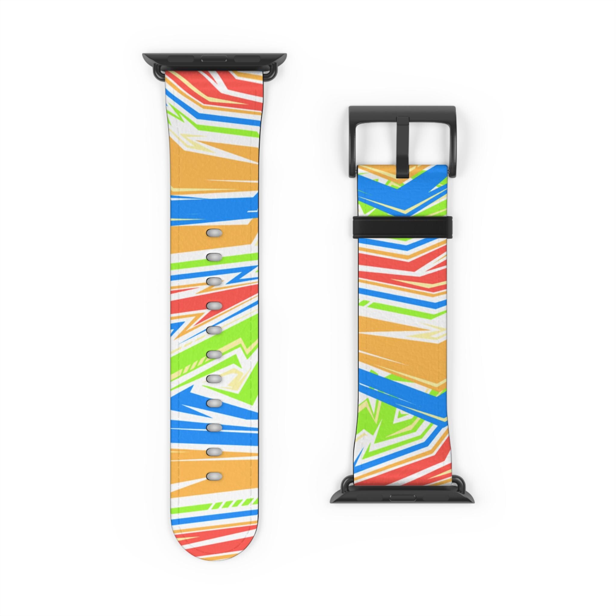 Colorful Stripe Watch Band | Abstract Neon Pattern