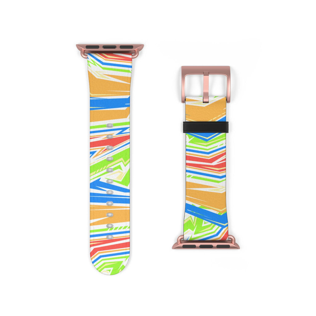 Colorful Stripe Watch Band | Abstract Neon Pattern