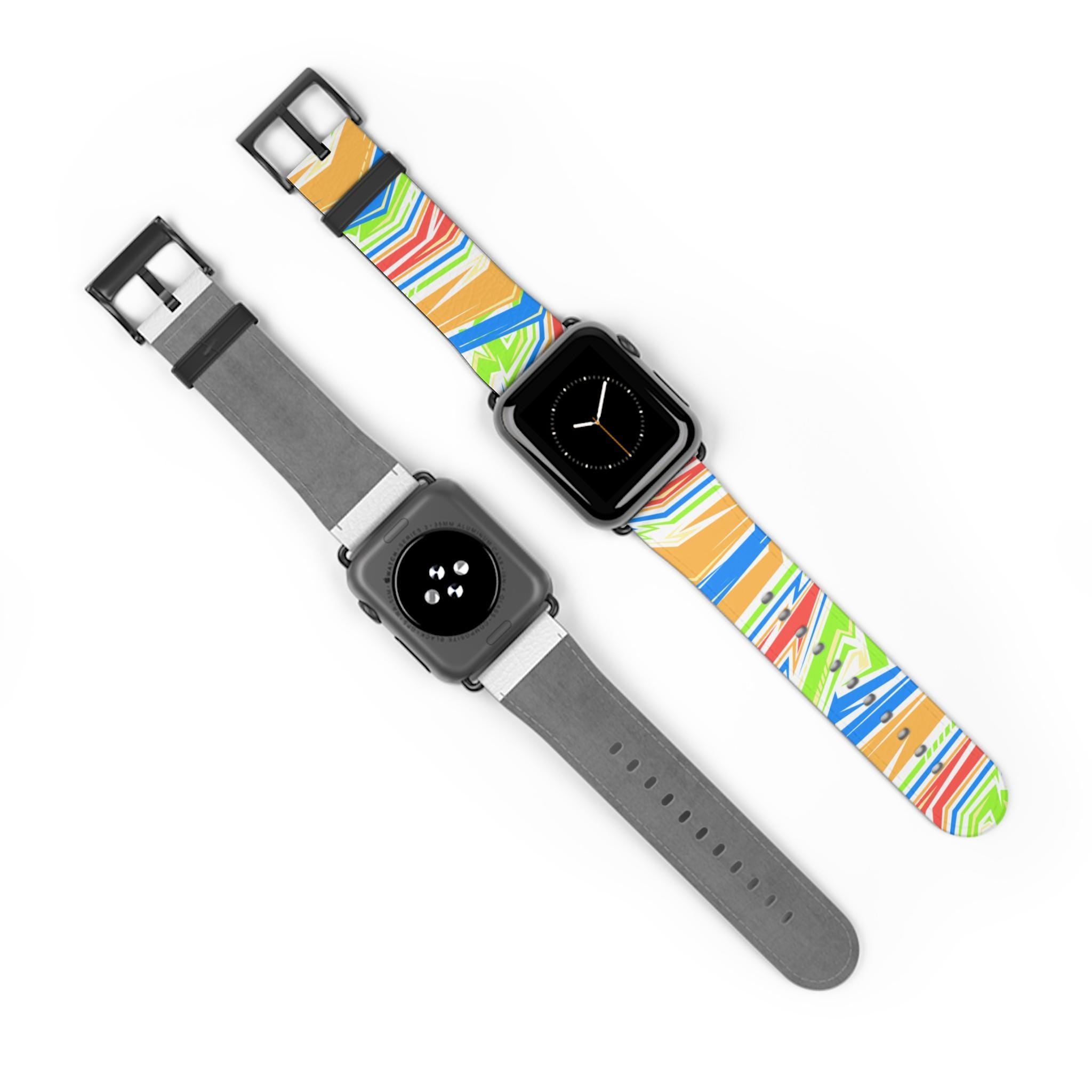 Colorful Stripe Watch Band | Abstract Neon Pattern