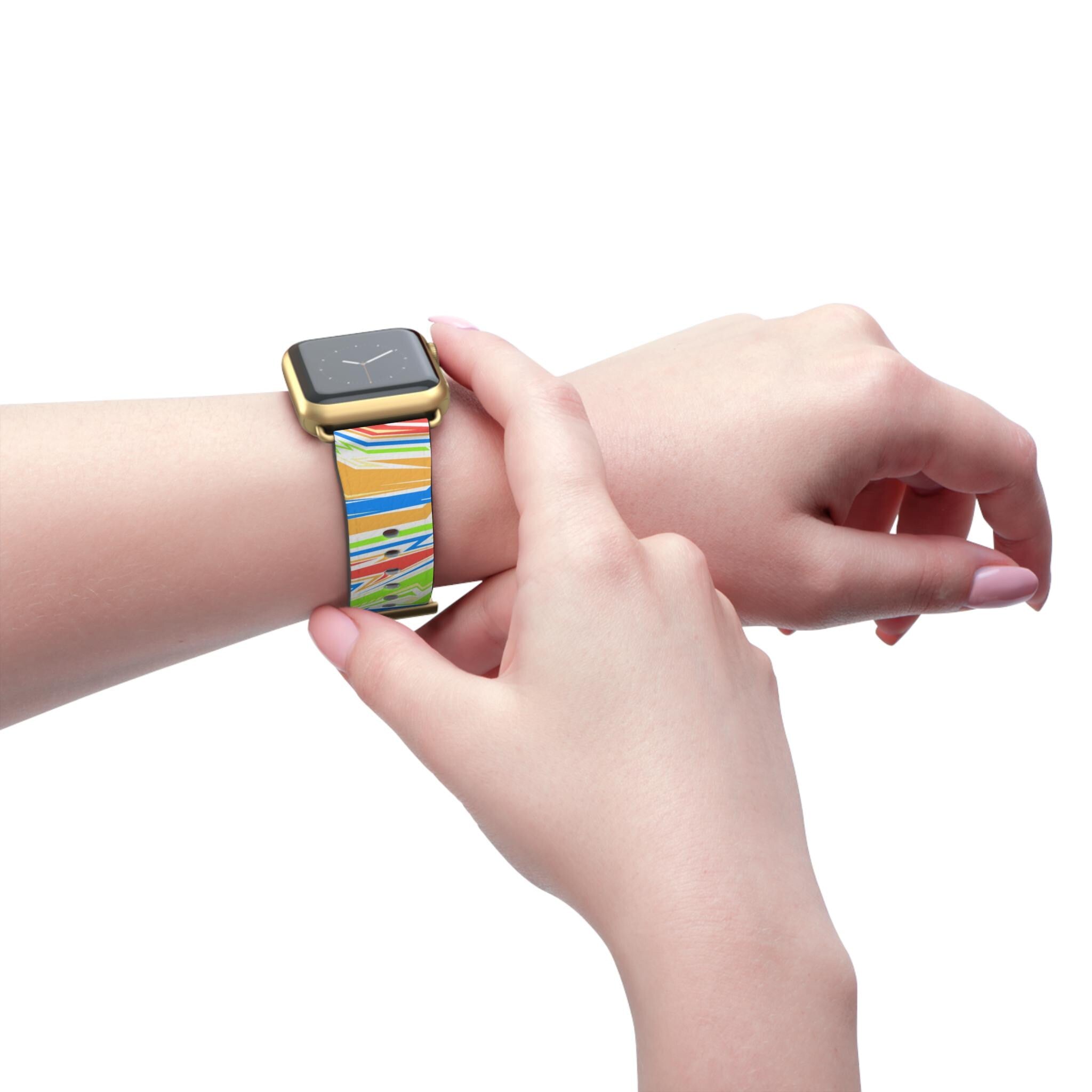 Colorful Stripe Watch Band | Abstract Neon Pattern