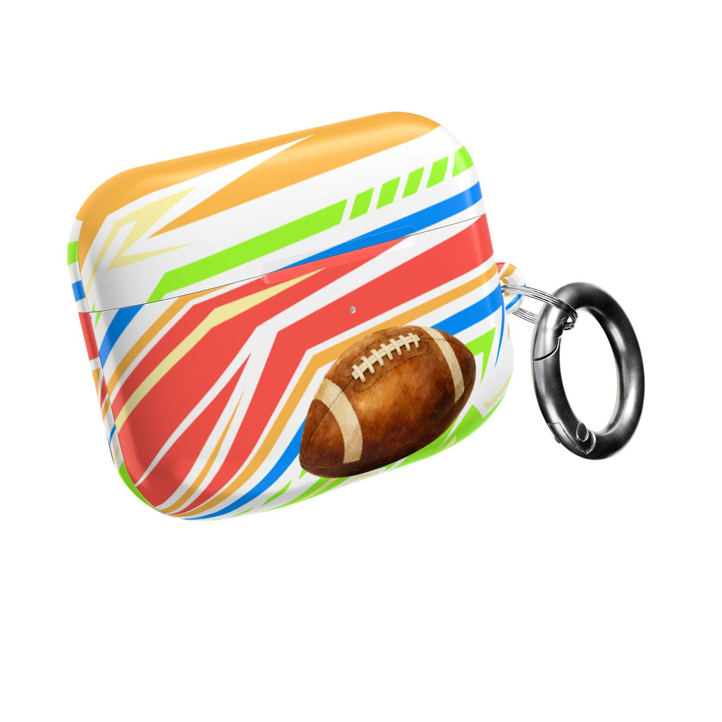Football AirPod Case | Colorful Stripes, Sports Theme