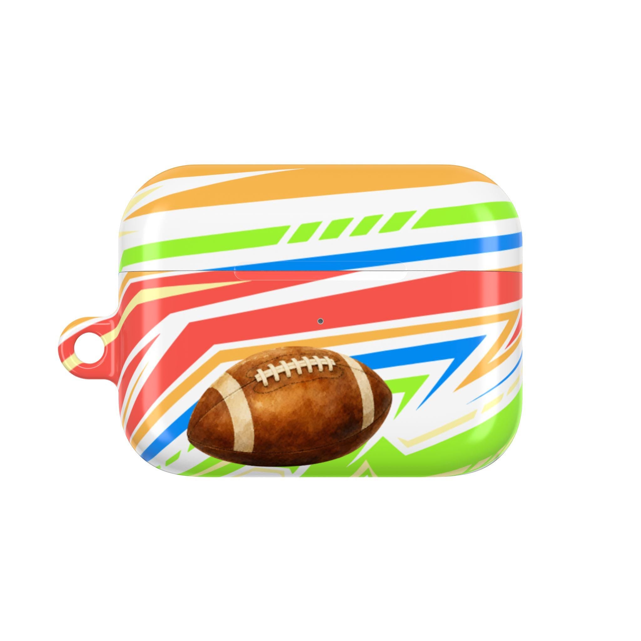 Football AirPod Case | Colorful Stripes, Sports Theme