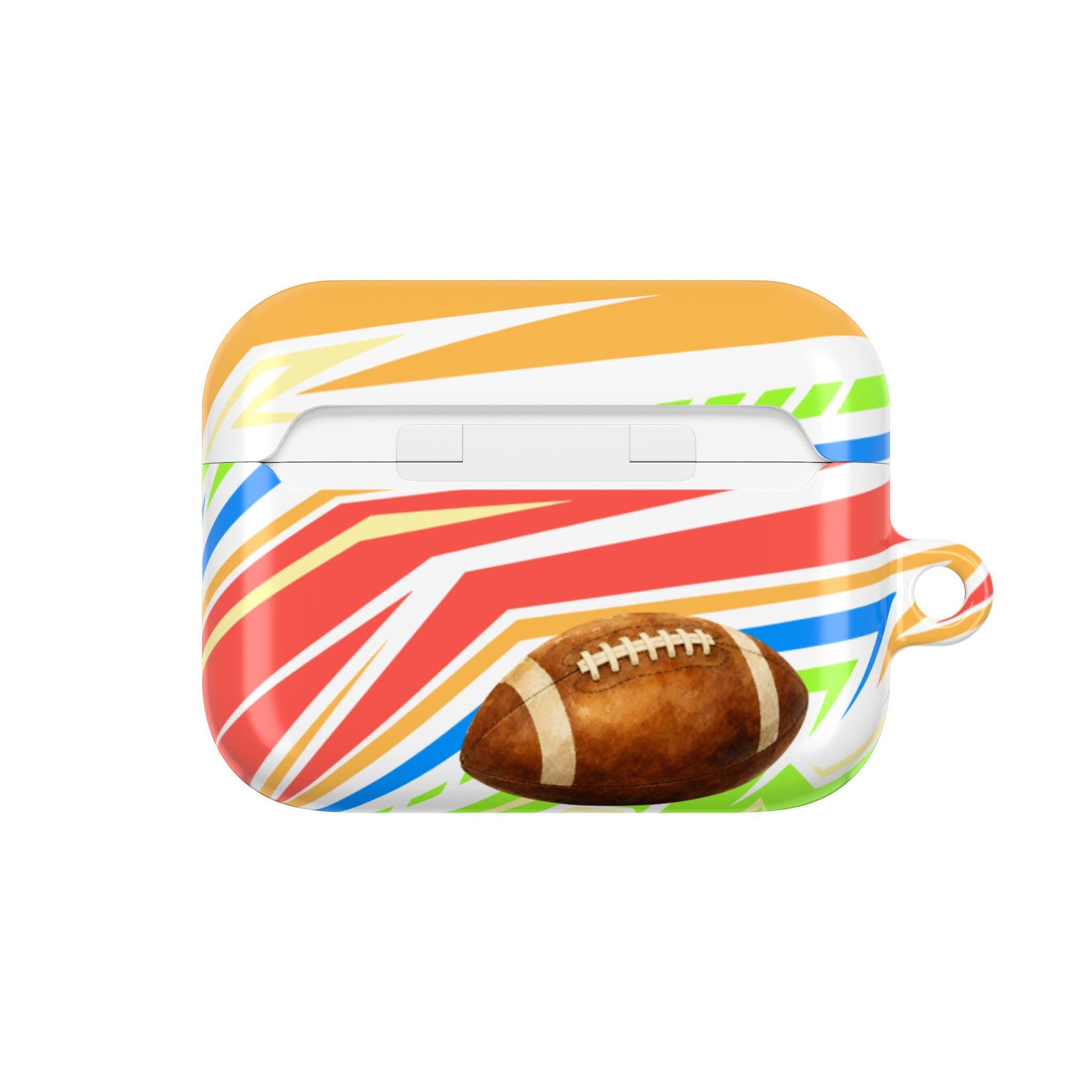 Football AirPod Case | Colorful Stripes, Sports Theme