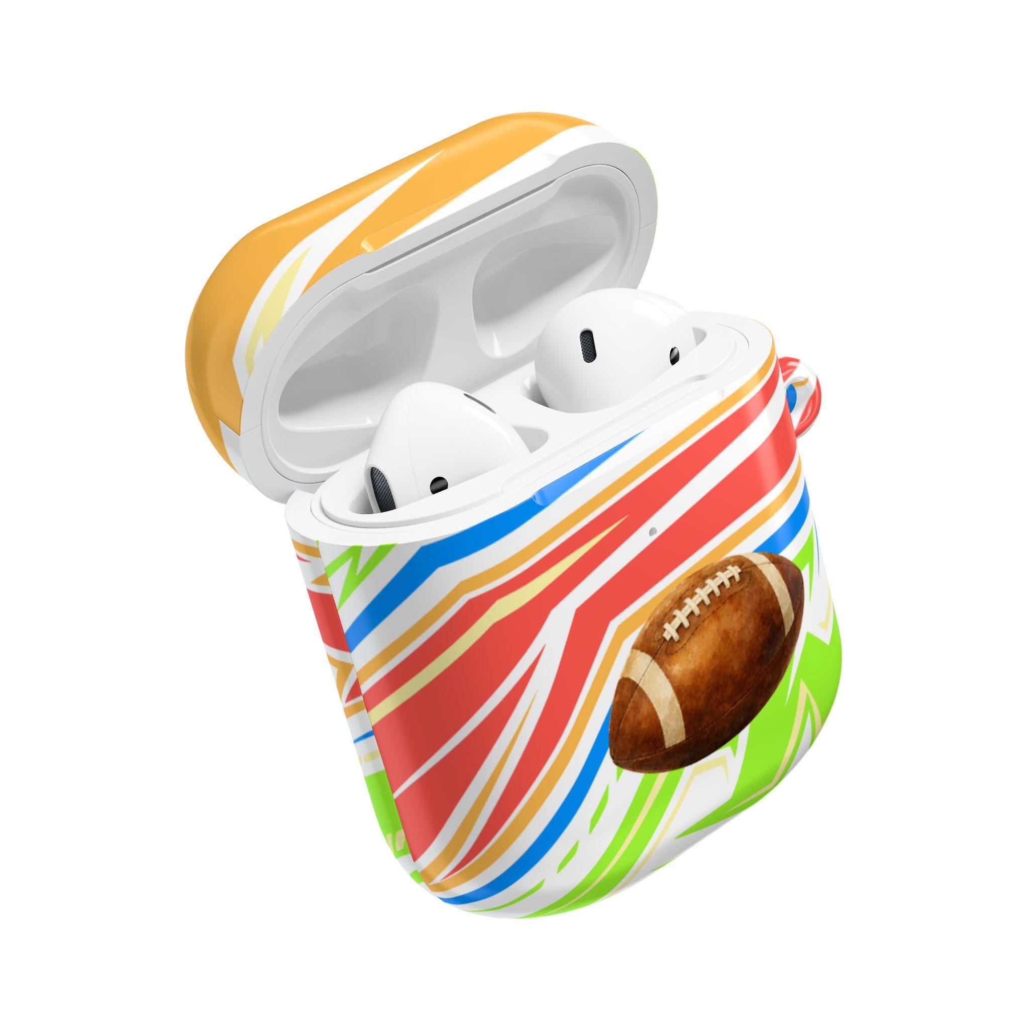 Football AirPod Case | Colorful Stripes, Sports Theme