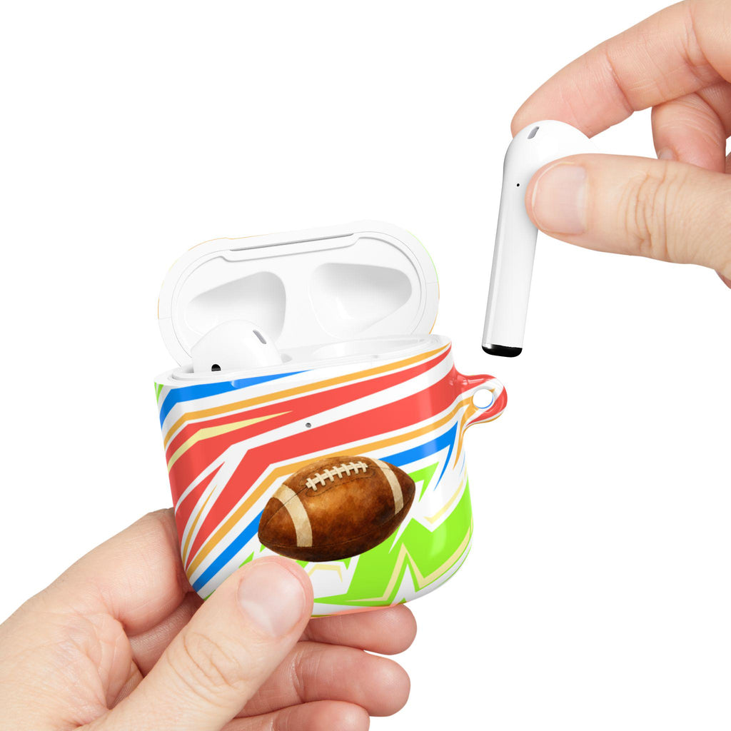 Football AirPod Case | Colorful Stripes, Sports Theme