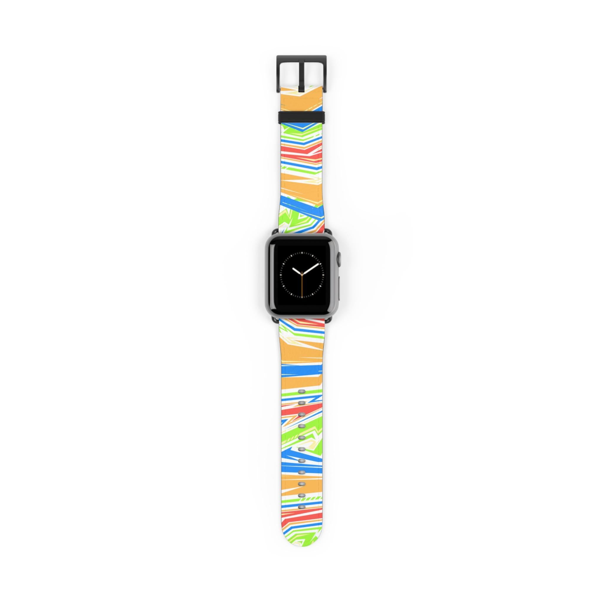 Colorful Stripe Watch Band | Abstract Neon Pattern