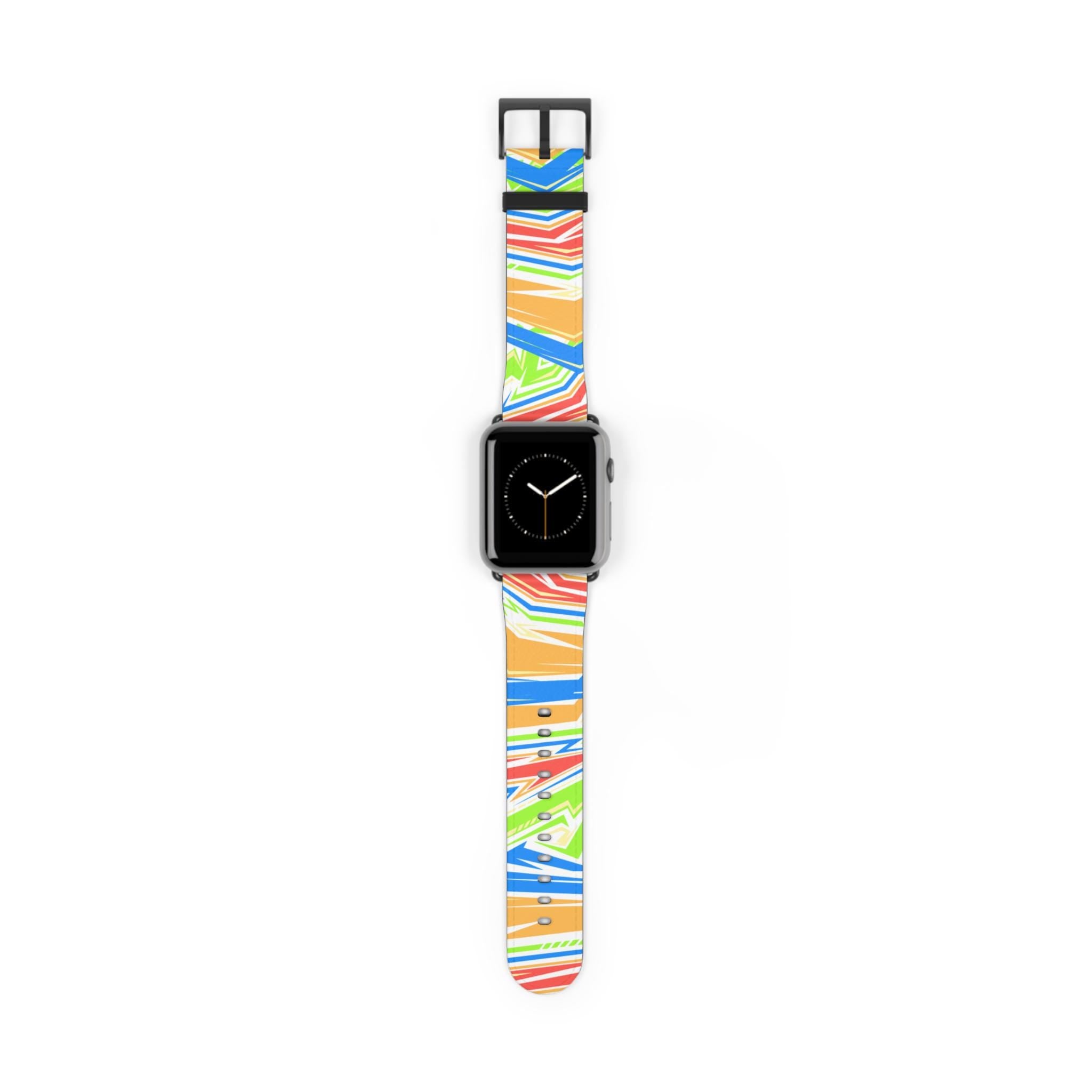 Colorful Stripe Watch Band | Abstract Neon Pattern
