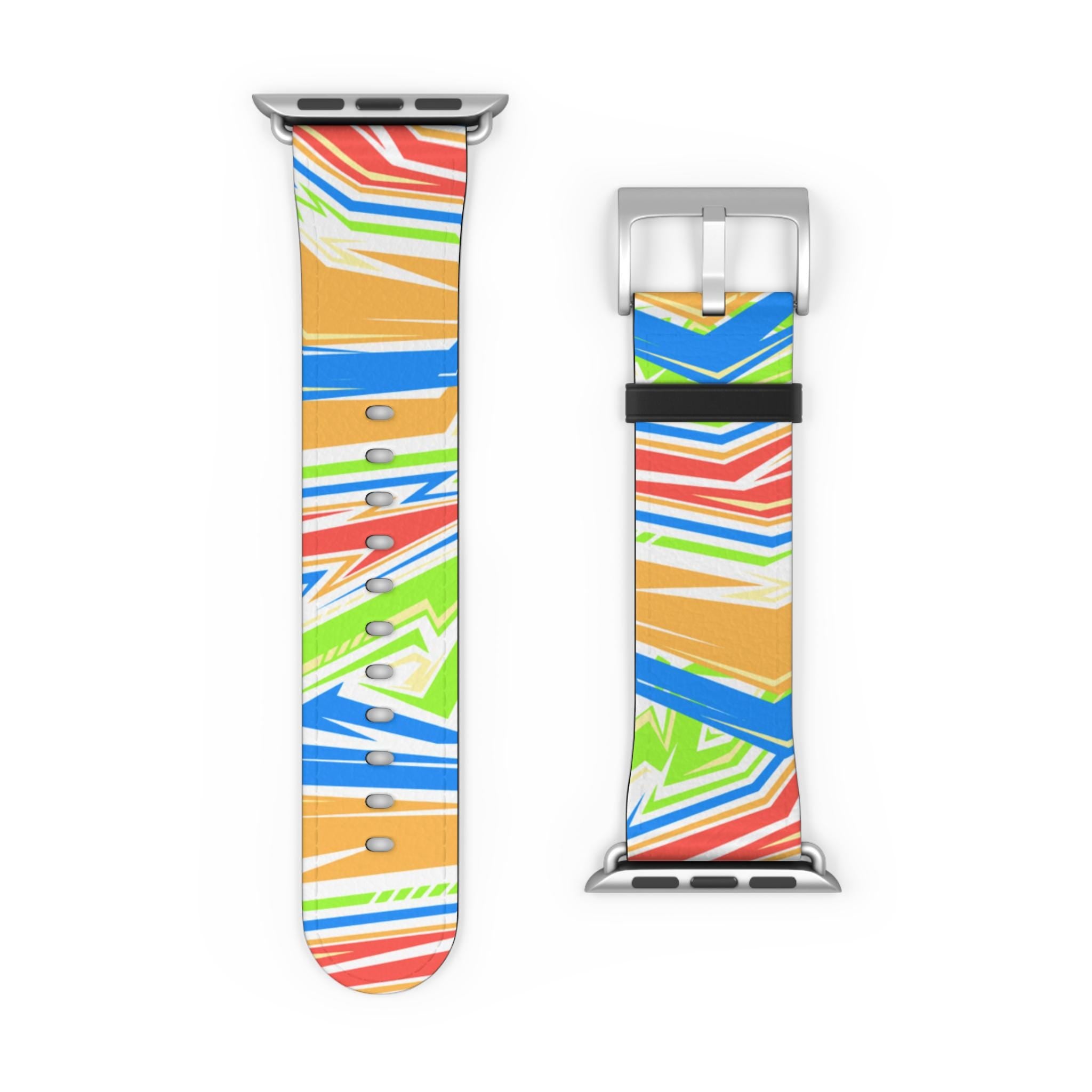 Colorful Stripe Watch Band | Abstract Neon Pattern