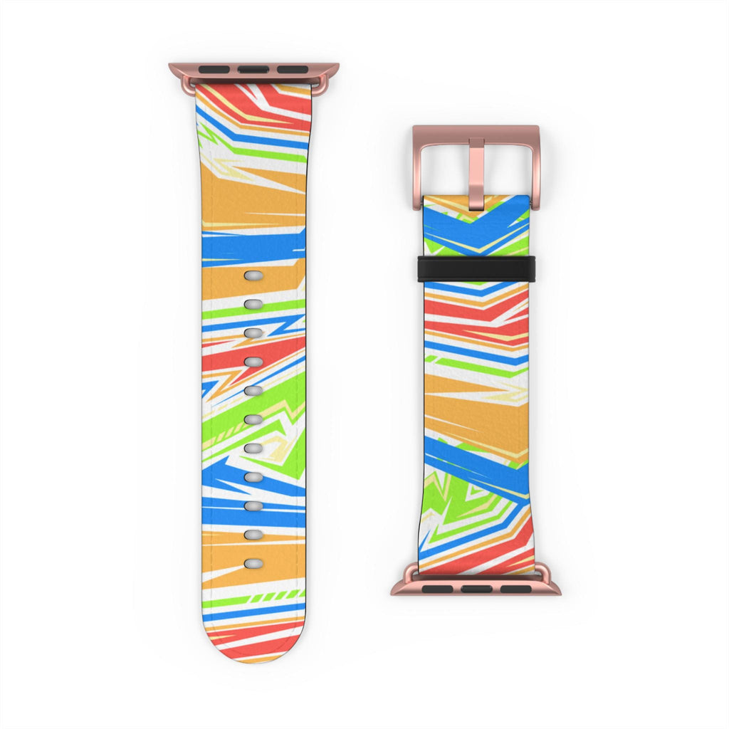 Colorful Stripe Watch Band | Abstract Neon Pattern