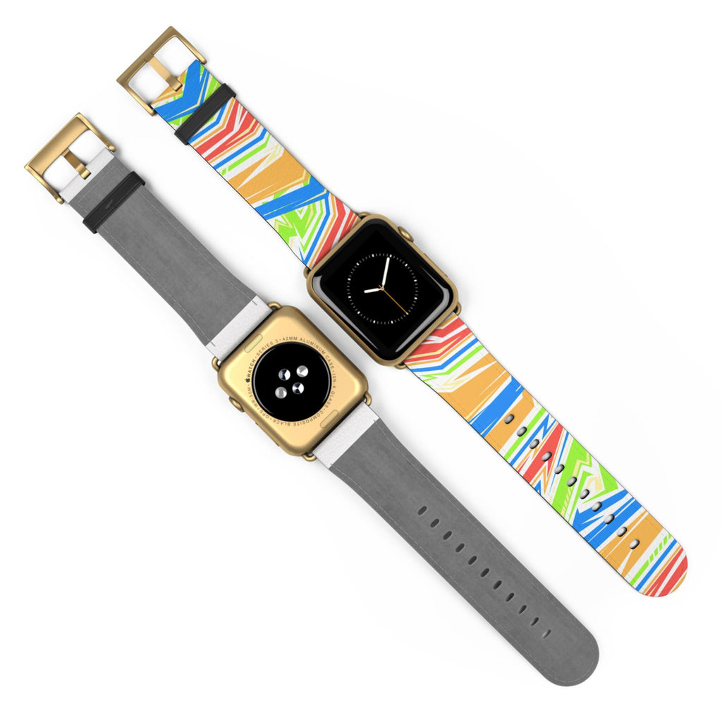 Colorful Stripe Watch Band | Abstract Neon Pattern